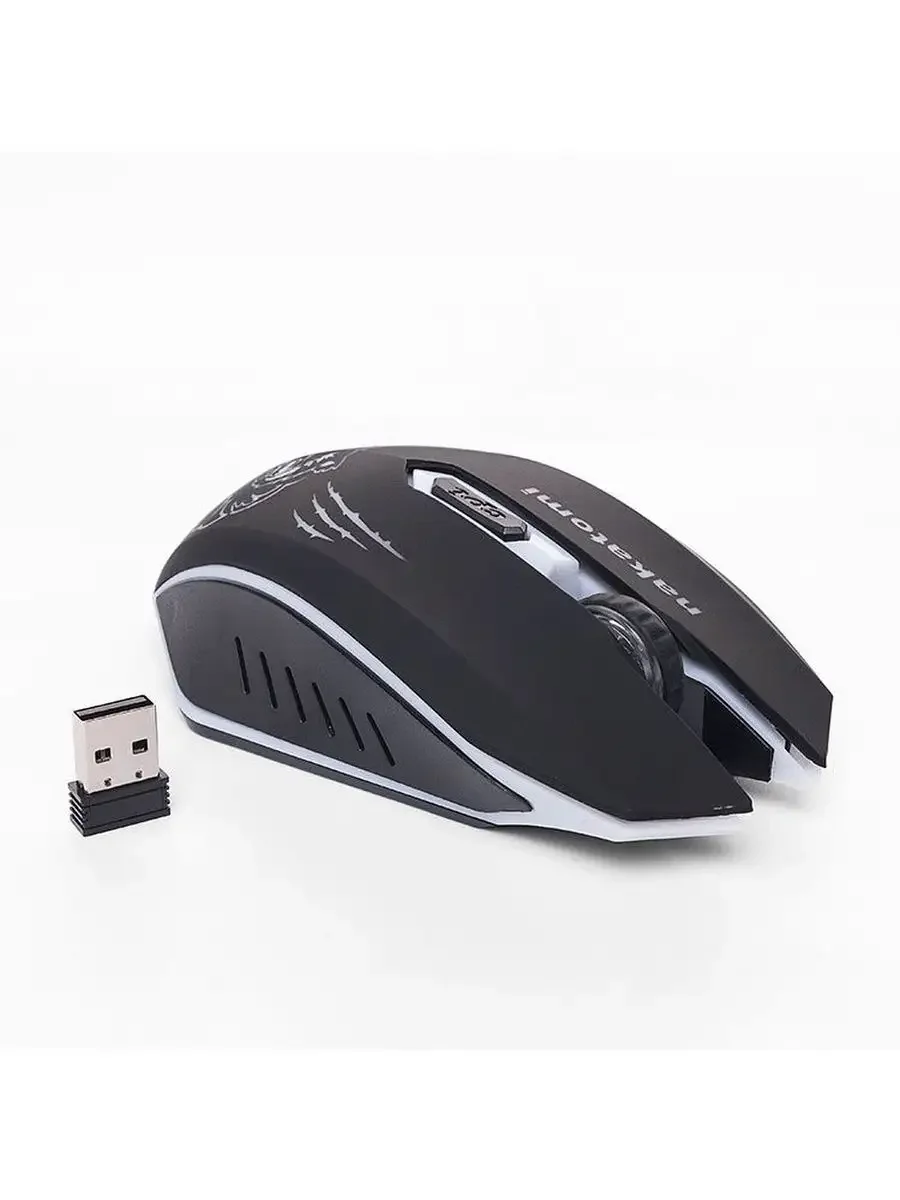 Мышь беспроводная Nakatomi MROG-15UR черный, 1600 dpi, радиоканал, USB, кнопки - 6