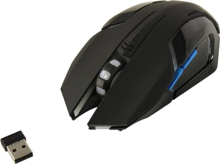 Мышь беспроводная Nakatomi MROG-20UR черный, 2400 dpi, радиоканал, USB, кнопки - 6