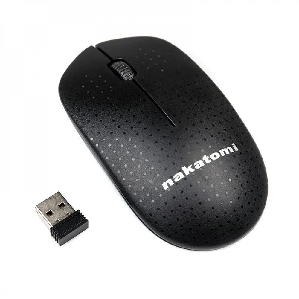 Мышь беспроводная Nakatomi MRON-02U черный, 1200 dpi, радиоканал, USB, кнопки - 3