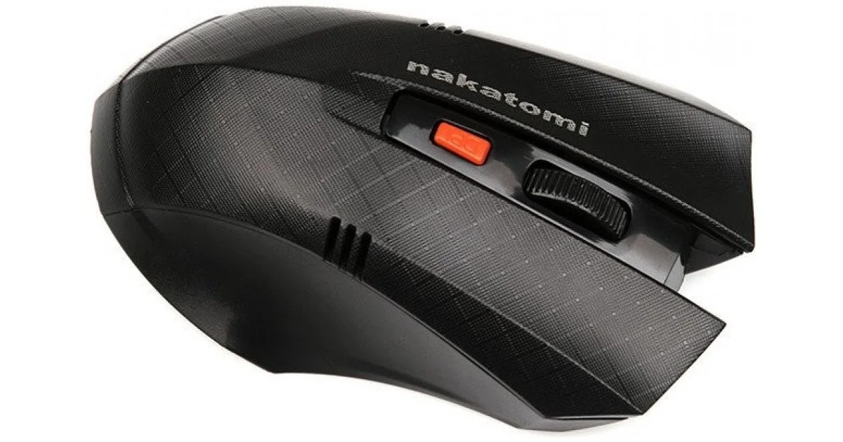 Мышь беспроводная Nakatomi MRON-04U черный, 1600 dpi, радиоканал, USB, кнопки - 6