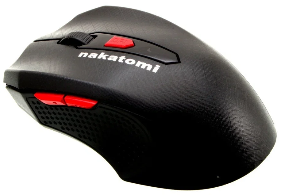 Мышь беспроводная Nakatomi MRON-07U черный, 1600 dpi, радиоканал, USB, кнопки - 5