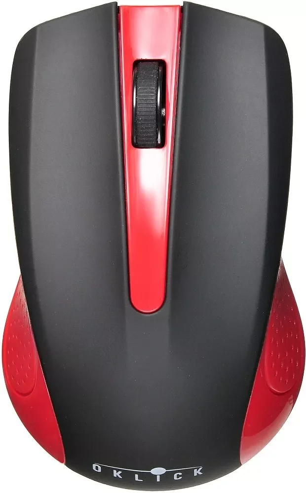 Мышь беспроводная Oklick 485MW черный/красный, 1200 dpi, радиоканал, USB, кнопки - 3
