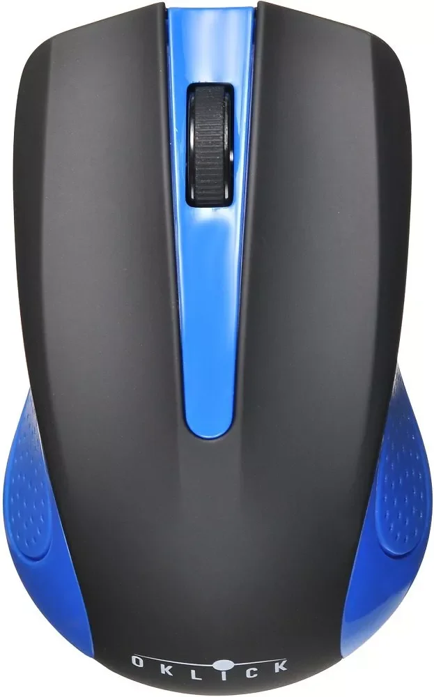 Мышь беспроводная Oklick 485MW черный/синий, 1200 dpi, радиоканал, USB, кнопки - 3
