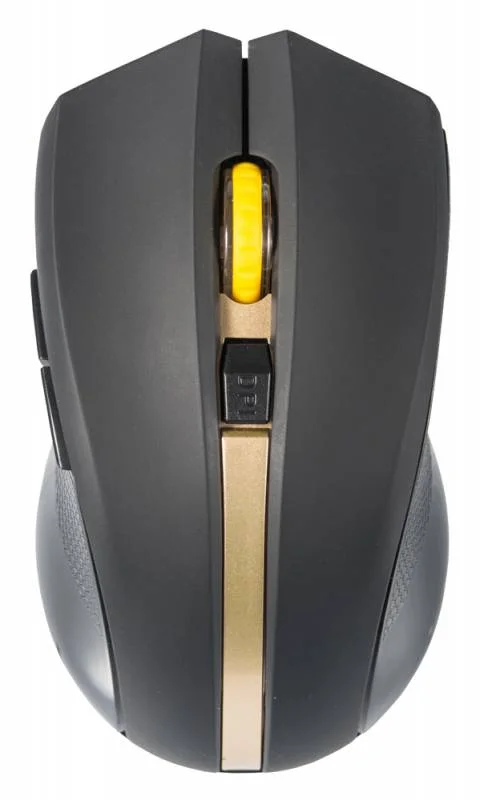 Мышь беспроводная Oklick 495MW черный/золотистый, 1600 dpi, радиоканал, USB, кнопки - 6