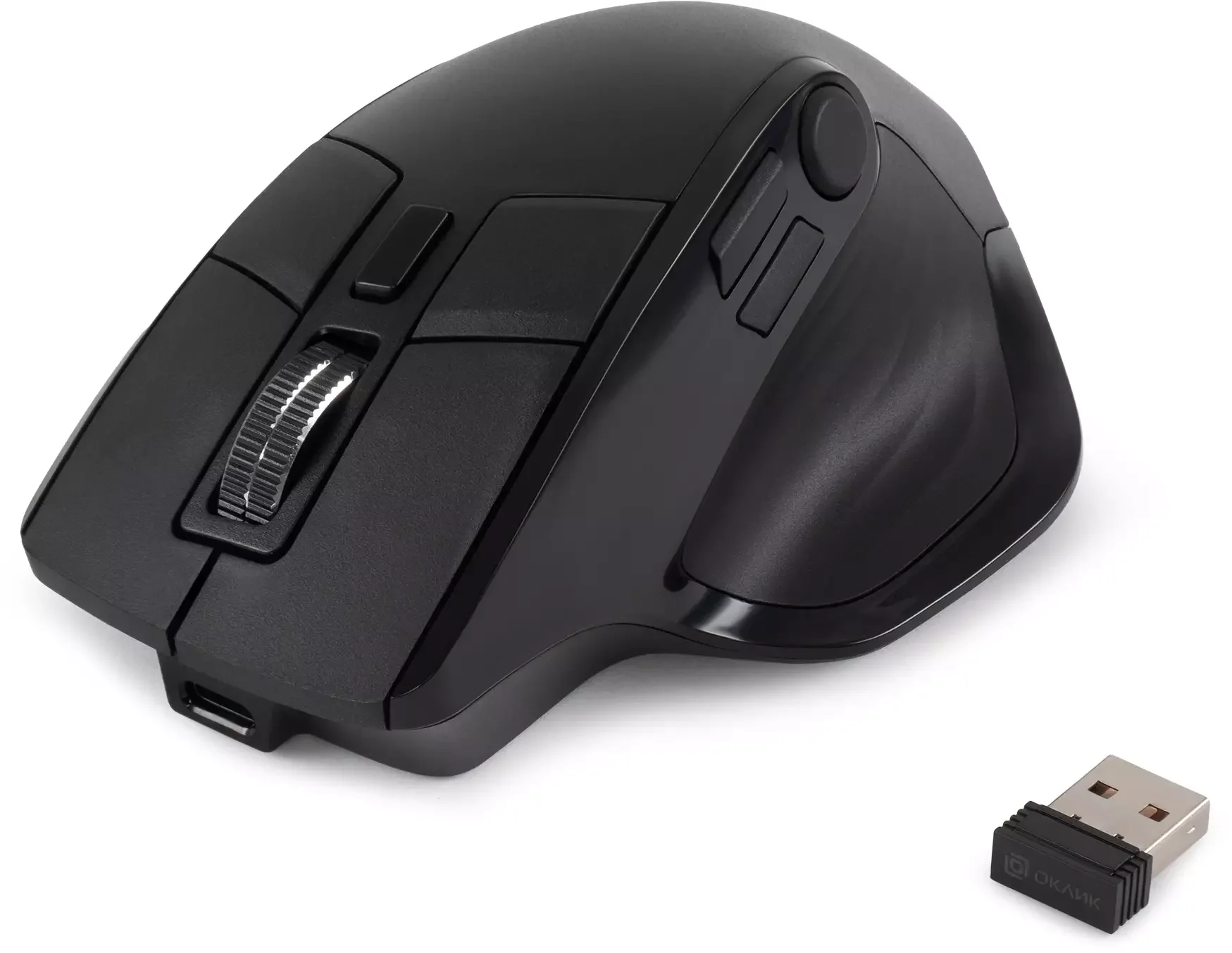 Мышь беспроводная Oklick 502MW черный, 2400 dpi, радиоканал, Bluetooth, USB, кнопки - 9