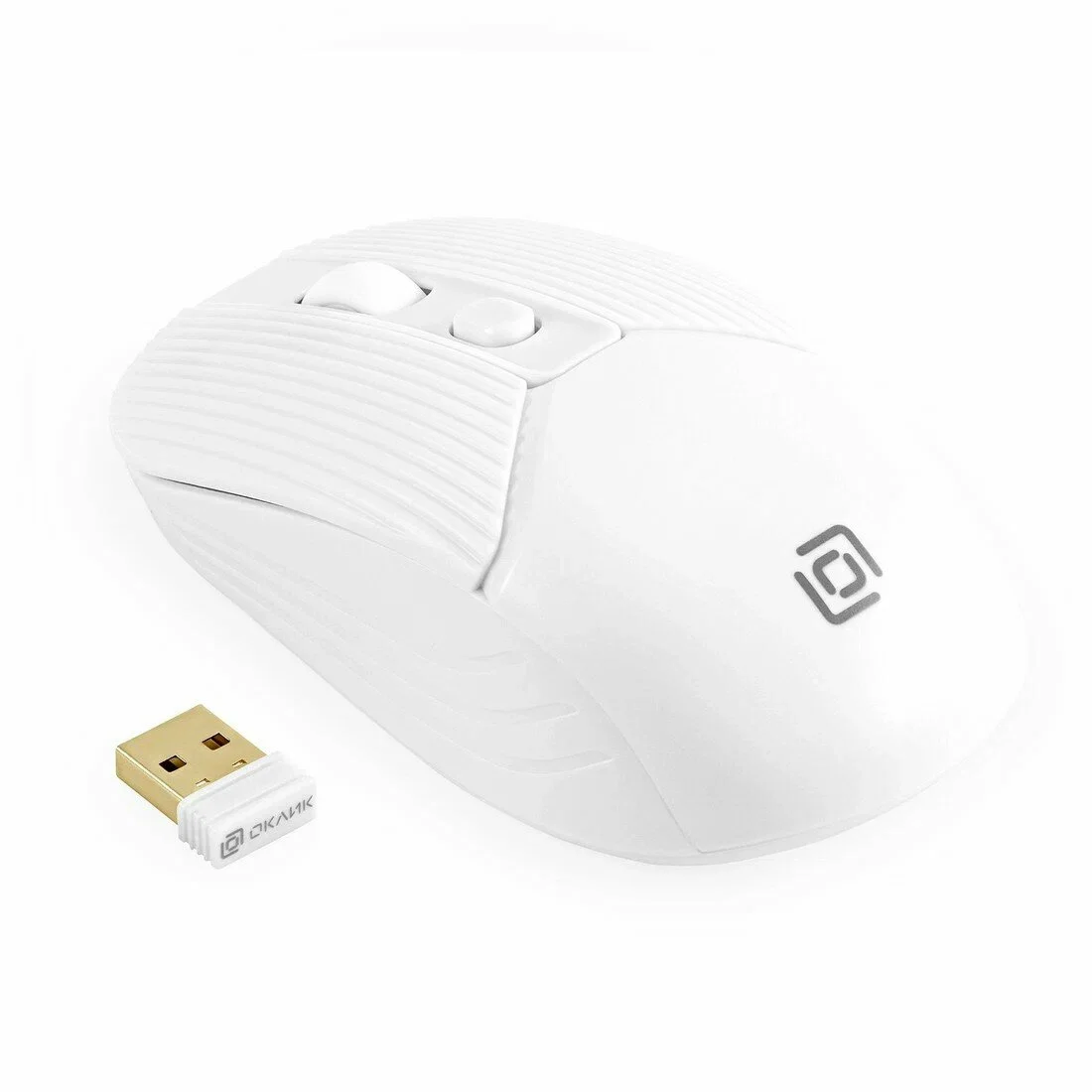 Мышь беспроводная Oklick 509MW белый, 1600 dpi, радиоканал, USB, кнопки - 4