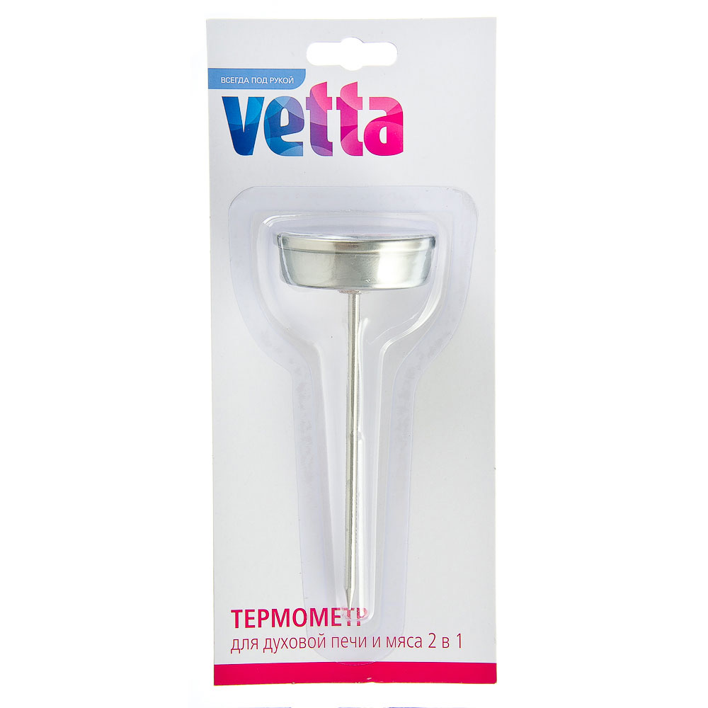 VETTA Термометр для духовой печи и мяса 2 в 1, нерж.сталь, KU-007
