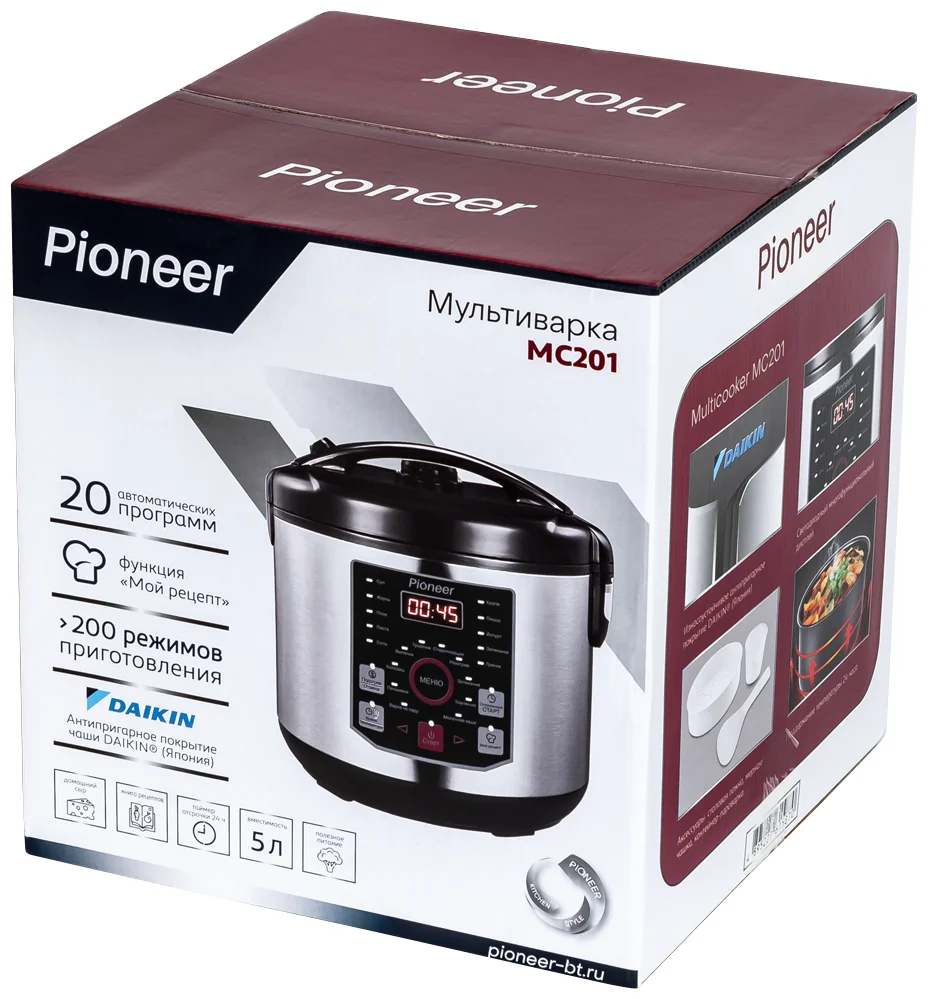 Мультиварка Pioneer MC201 860 Вт,6л,20 программ