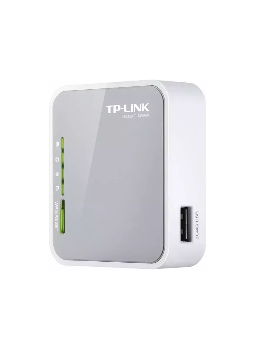 TP-Link TL-MR3020 Портативный Wi-Fi роутер 3G/4G N300, до 300 Мбит/с на 2,4 ГГц, WAN/LAN 1x100 Мбит/с, порт USB 2.0