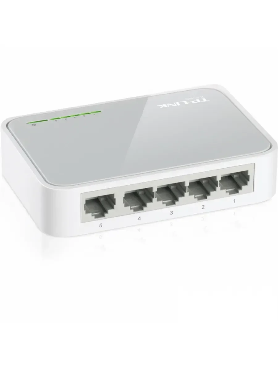 TP-Link TL-SF1005D 5-портовый настольный коммутатор 10/100 Мбит/с, пластиковый корпус