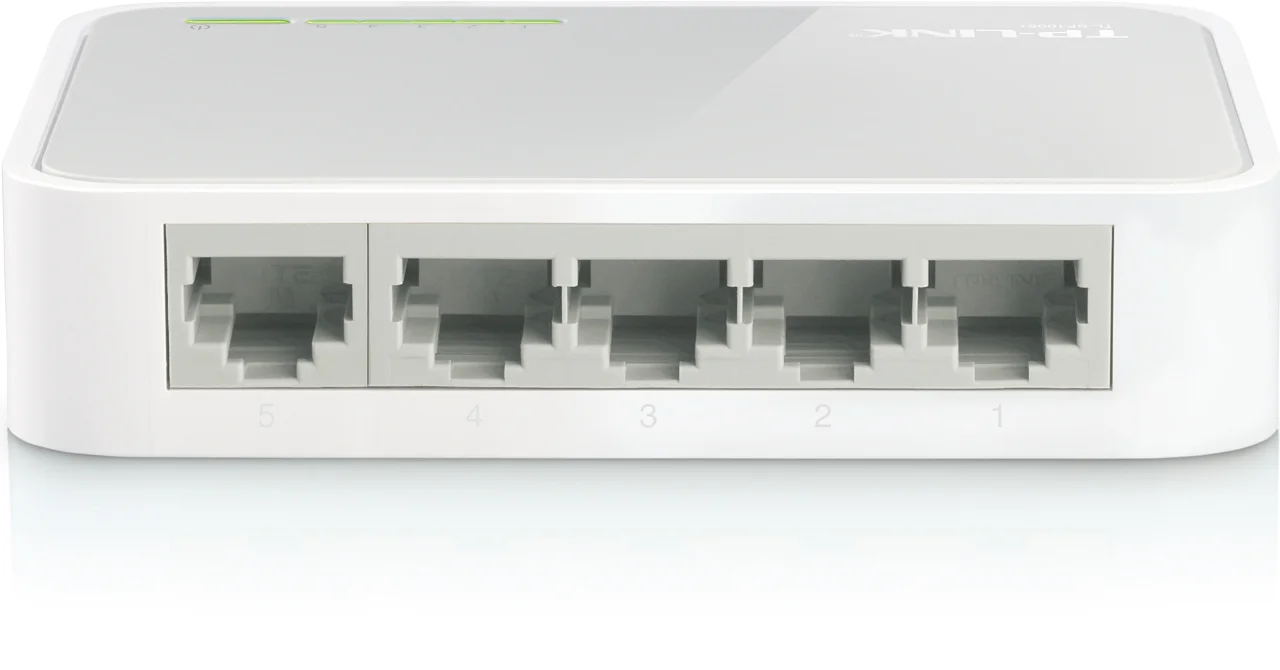 TP-Link TL-SF1005D 5-портовый настольный коммутатор 10/100 Мбит/с, пластиковый корпус