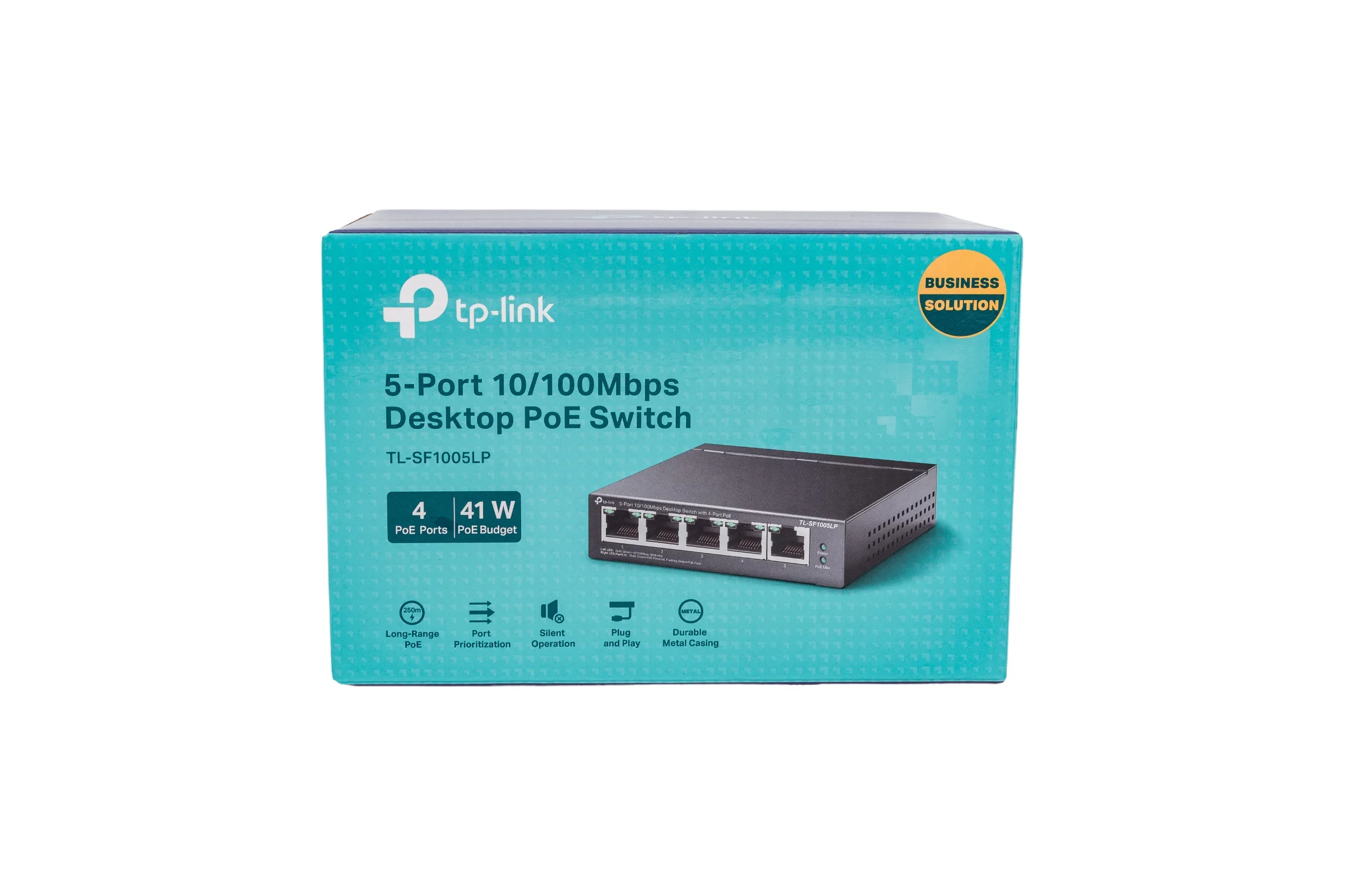 TP-Link TL-SF1005LP 5-портовый настольный коммутатор 10/100 Мбит/с с 4 портами PoE, стальной корпус