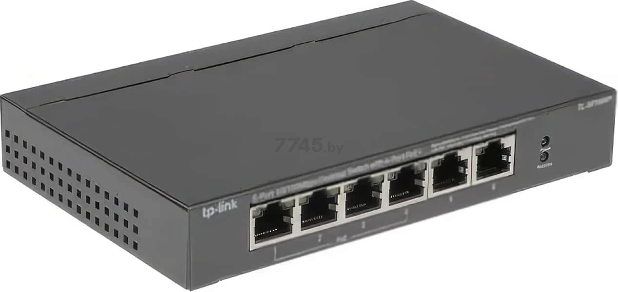 TP-Link TL-SF1006P 6-портовый настольный коммутатор 10/100 Мбит/с с 4 портами PoE+, стальной корпус