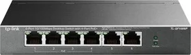 TP-Link TL-SF1006P 6-портовый настольный коммутатор 10/100 Мбит/с с 4 портами PoE+, стальной корпус
