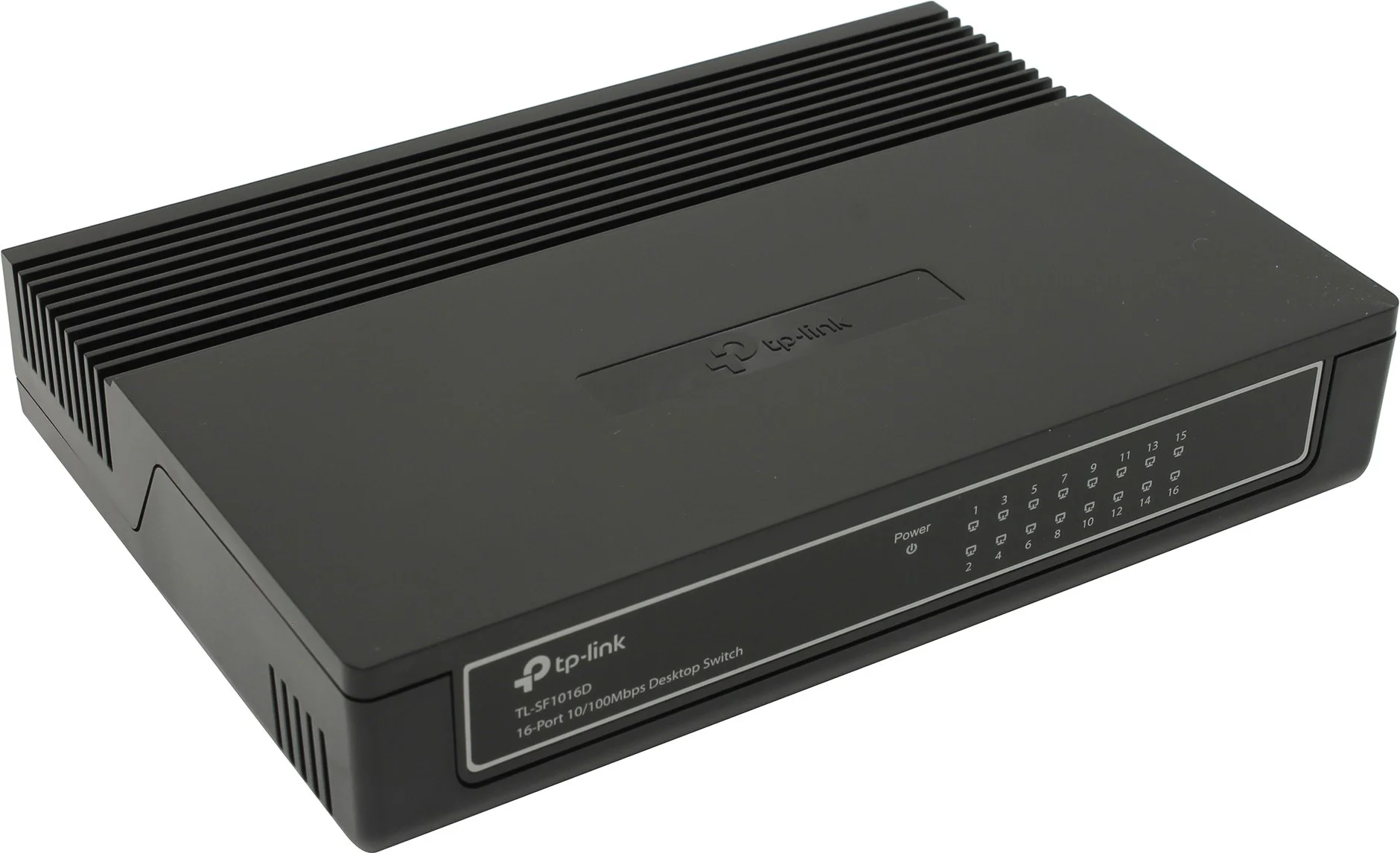 TP-Link TL-SF1016D 16-портовый настольный коммутатор 10/100 Мбит/с, 16 портов RJ45 10/100 Мбит/с, пластиковый корпус