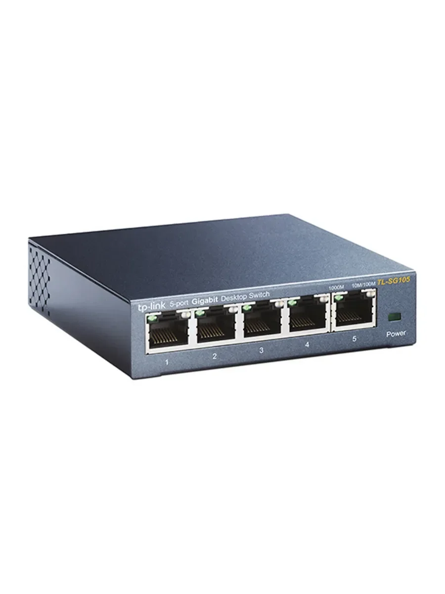 TP-Link TL-SG105 5-портовый гигабитный настольный коммутатор, 5 гигабитных портов RJ45, стальной настольный корпус