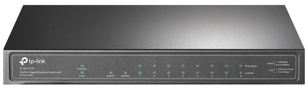 TP-Link TL-SG1210P 10-портовый гигабитный настольный коммутатор с 8 портами PoE+