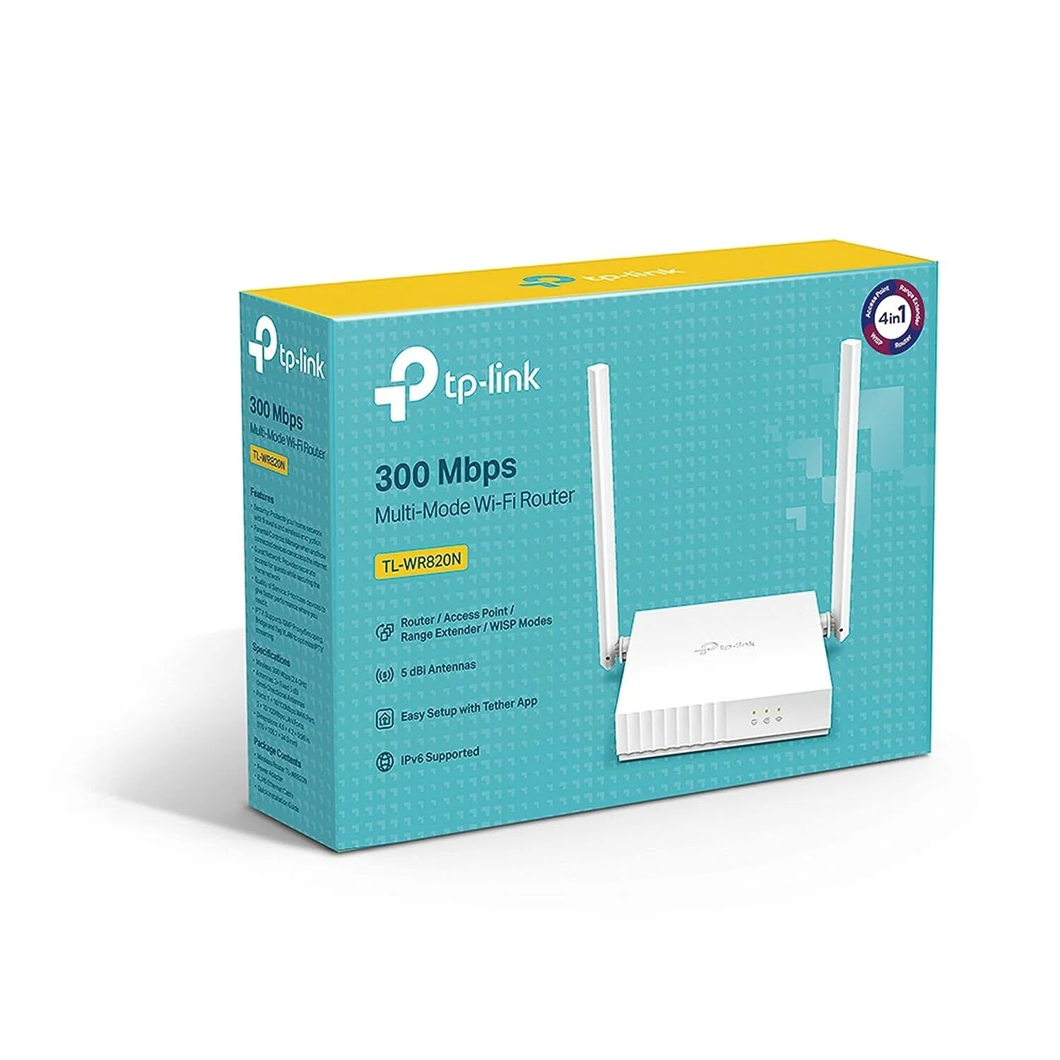 TP-Link TL-WR844N Wi-Fi роутер N300, до 300 Мбит/с на 2,4 ГГц, 2x5dBi антенны, LAN 4x10/100 Мбит/с, WAN 1x10/100 Мбит/с