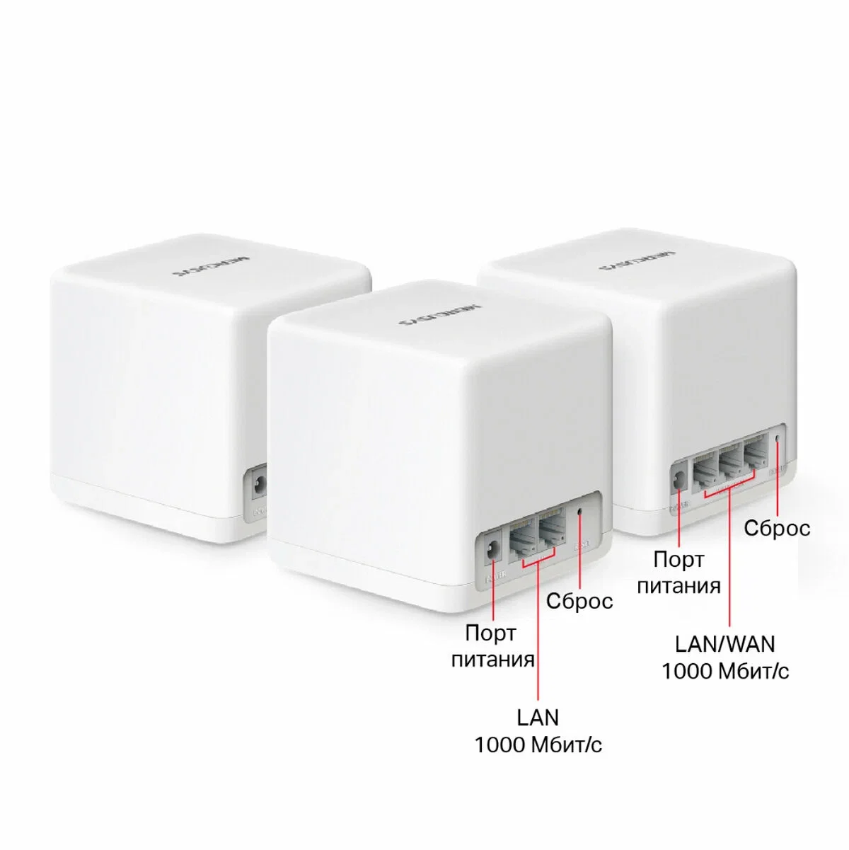 Mercusys Halo H60X(3-pack) Mesh система AX1500 Wi-Fi 6, до 300 Мбит/с на 2,4 ГГц + до 2402 Мбит/с на 5 ГГц, комплект 3