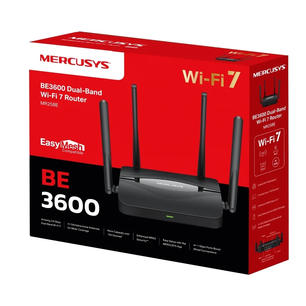 Mercusys MR25BE BE3600 Двухдиапазонный роутер Wi-Fi 7