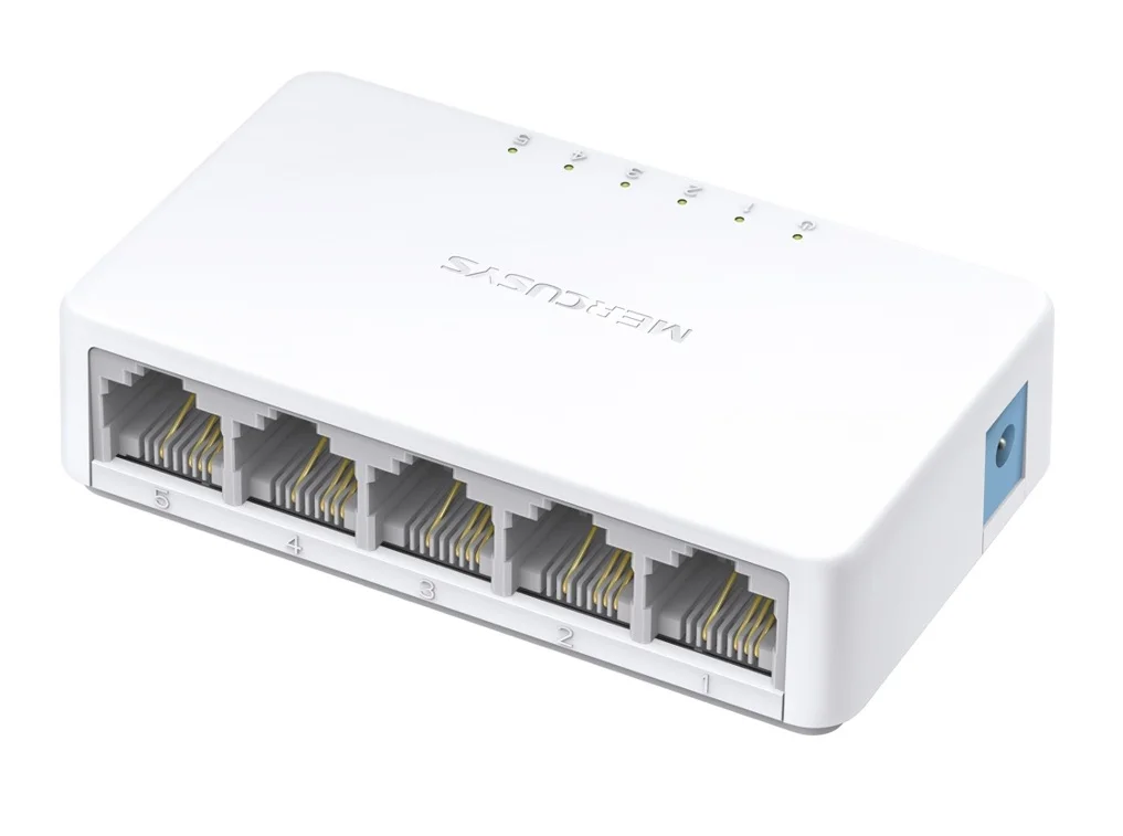 Mercusys MS105 5-портовый настольный коммутатор 10/100 Мбит/с, неуправляемый, пластиковый