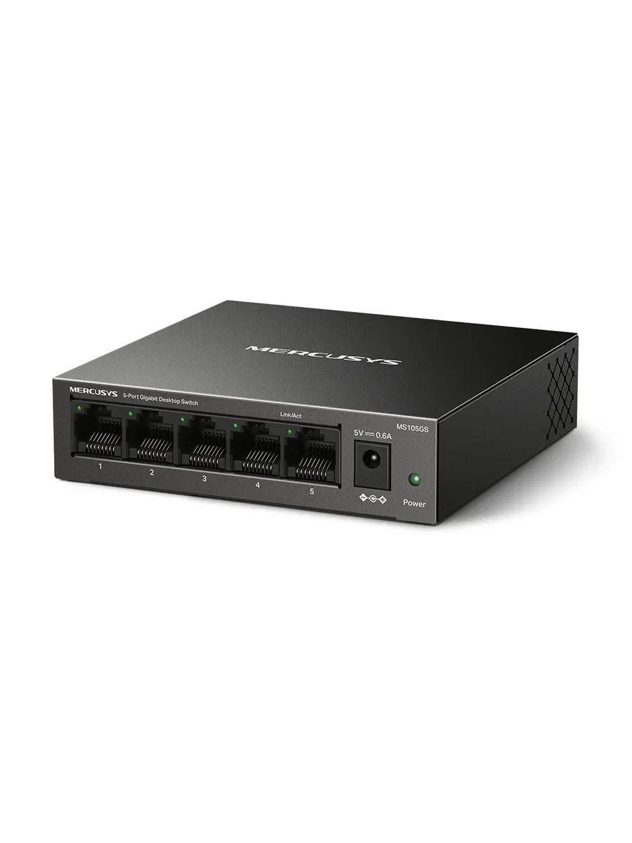Mercusys MS105GS 5-портовый гигабитный настольный коммутатор, неуправляемый, стальной