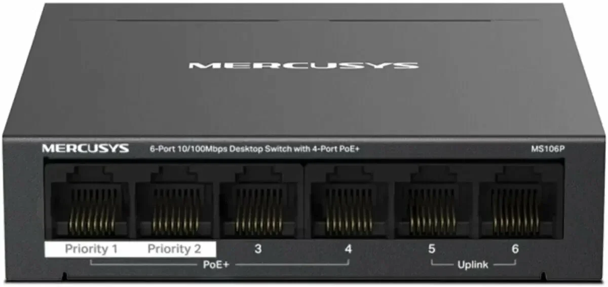 Mercusys MS105GS 5-портовый гигабитный настольный коммутатор, неуправляемый, стальной