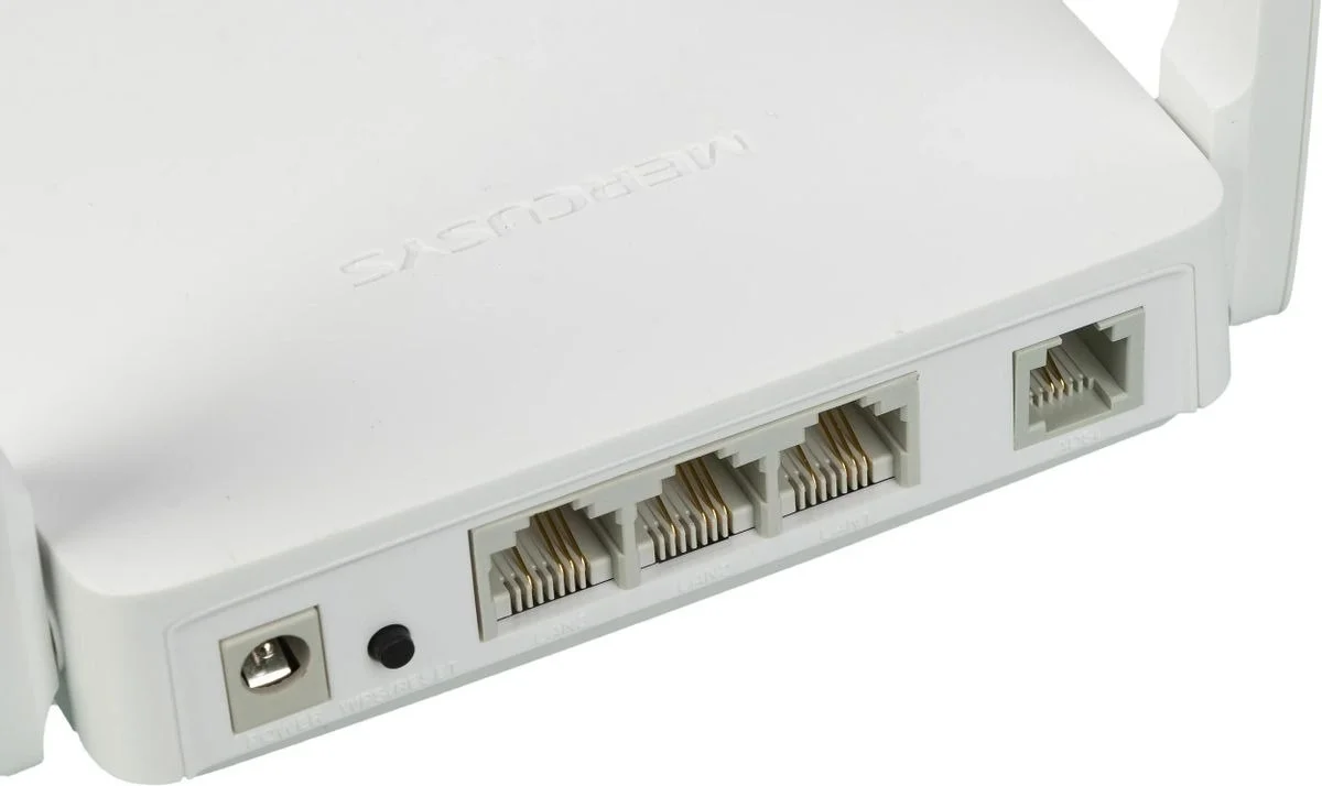 Mercusys MW300D Wi-Fi роутер с ADSL2+ модемом N300, до 300 Мбит/с на 2,4 ГГц, LAN 3x10/100 Мбит/с, порт RJ11, 2 антенны