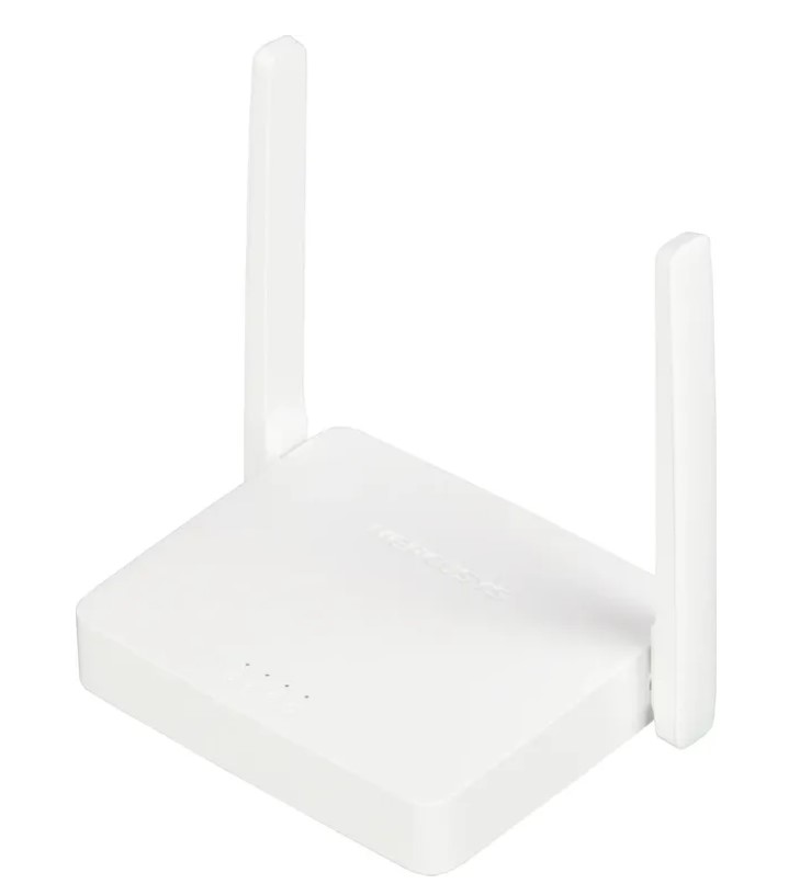 Mercusys MW301R Wi-Fi роутер N300, до 300 Мбит/с на 2,4 ГГц, LAN 2x10/100 Мбит/с, WAN 1x10/100 Мбит/с, 2 антенны