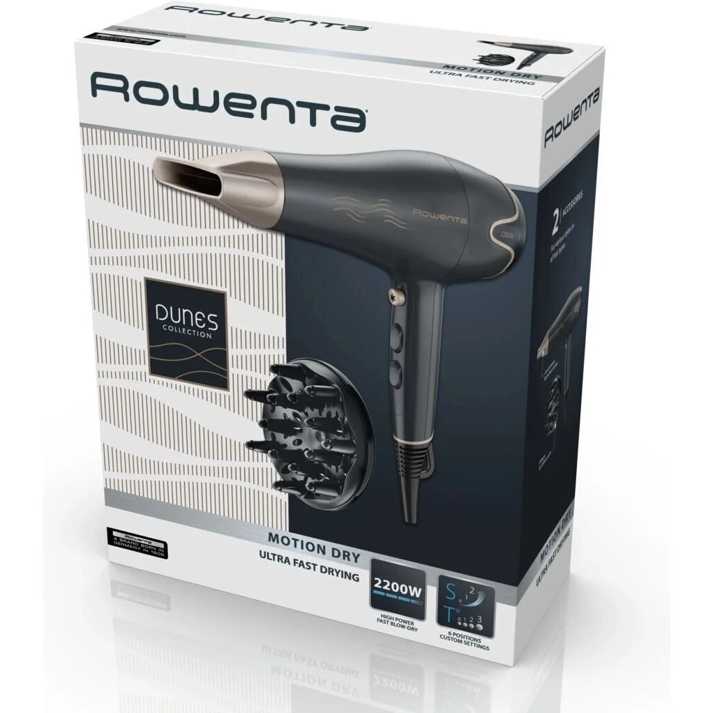 Фен Rowenta Motion Dry CV5707F0, серый/ золотой