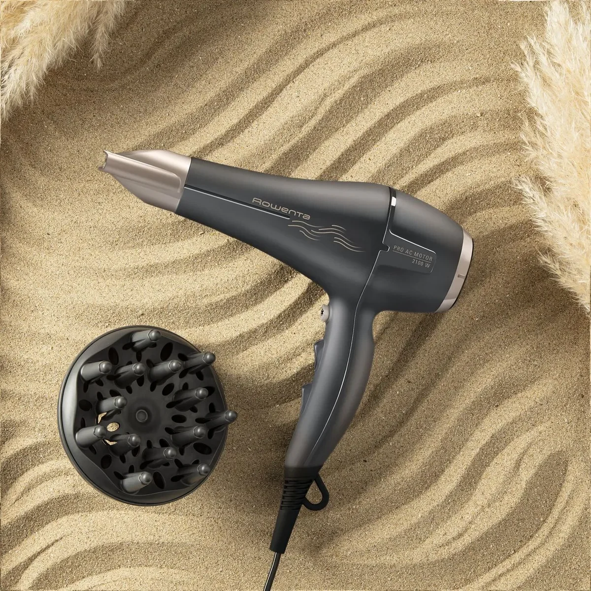 Фен Rowenta Motion Dry CV5707F0, серый/ золотой