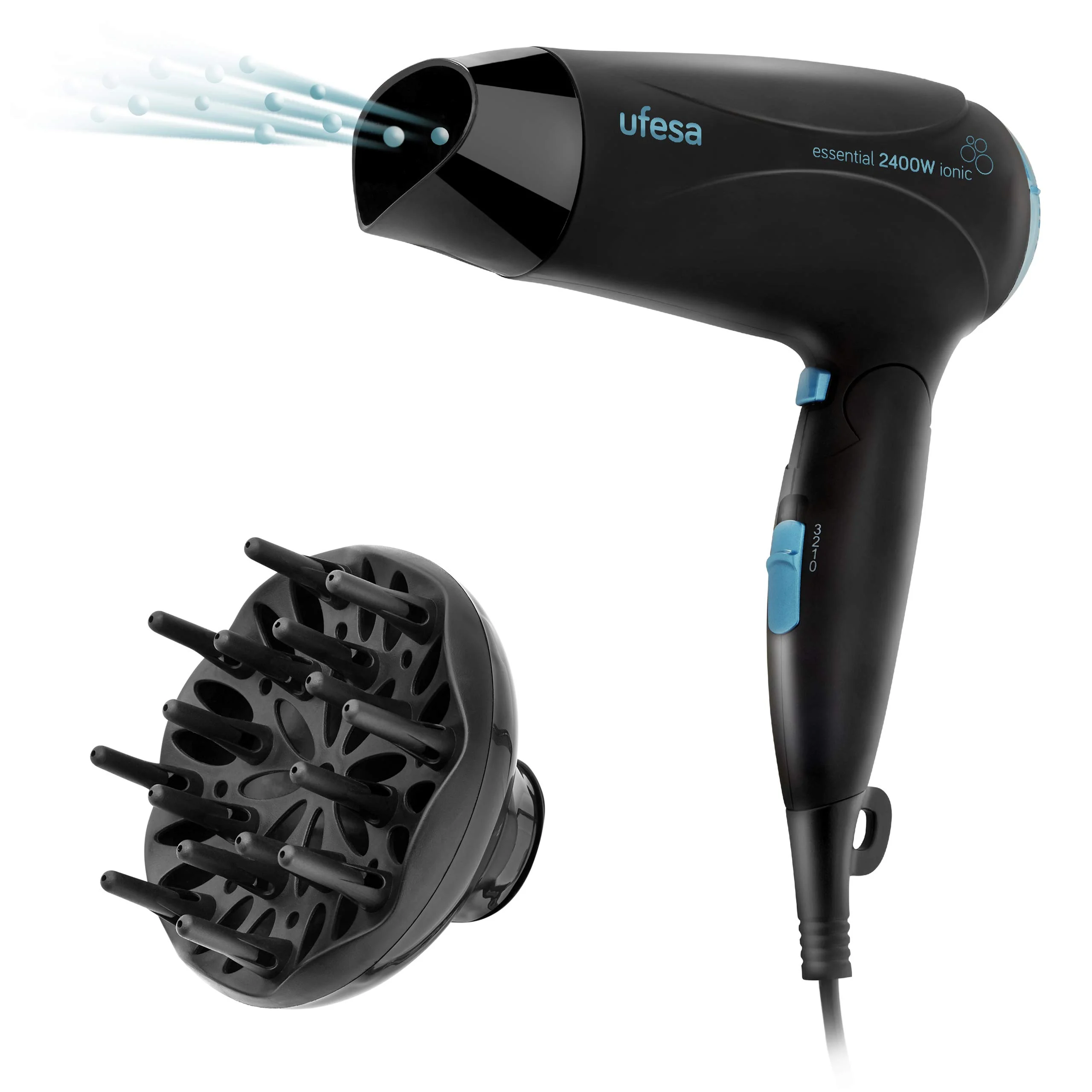 Фен Ufesa Ionic Hair dryer 2400W SC8310 (60304472) голубой/черный