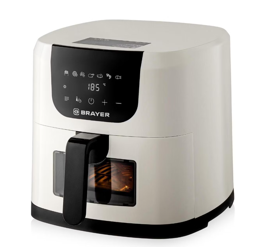 Аэрогриль BRAYER BR2039, 1500 Вт,5 л, t. 200С, съемная решетка, таймер, LCD-дисплей, 7 программ