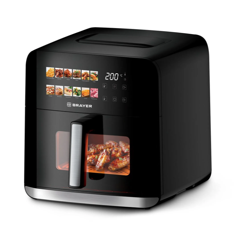 Аэрогриль BRAYER BR2060,1500 Вт, 6л, t. 200С, LED-дисплей, 12 программ, таймер 60 мин