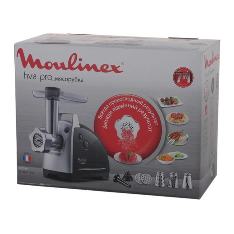 Мясорубка Moulinex HV8 ME687832, черный, 2200 Вт, 4.5 кг/мин