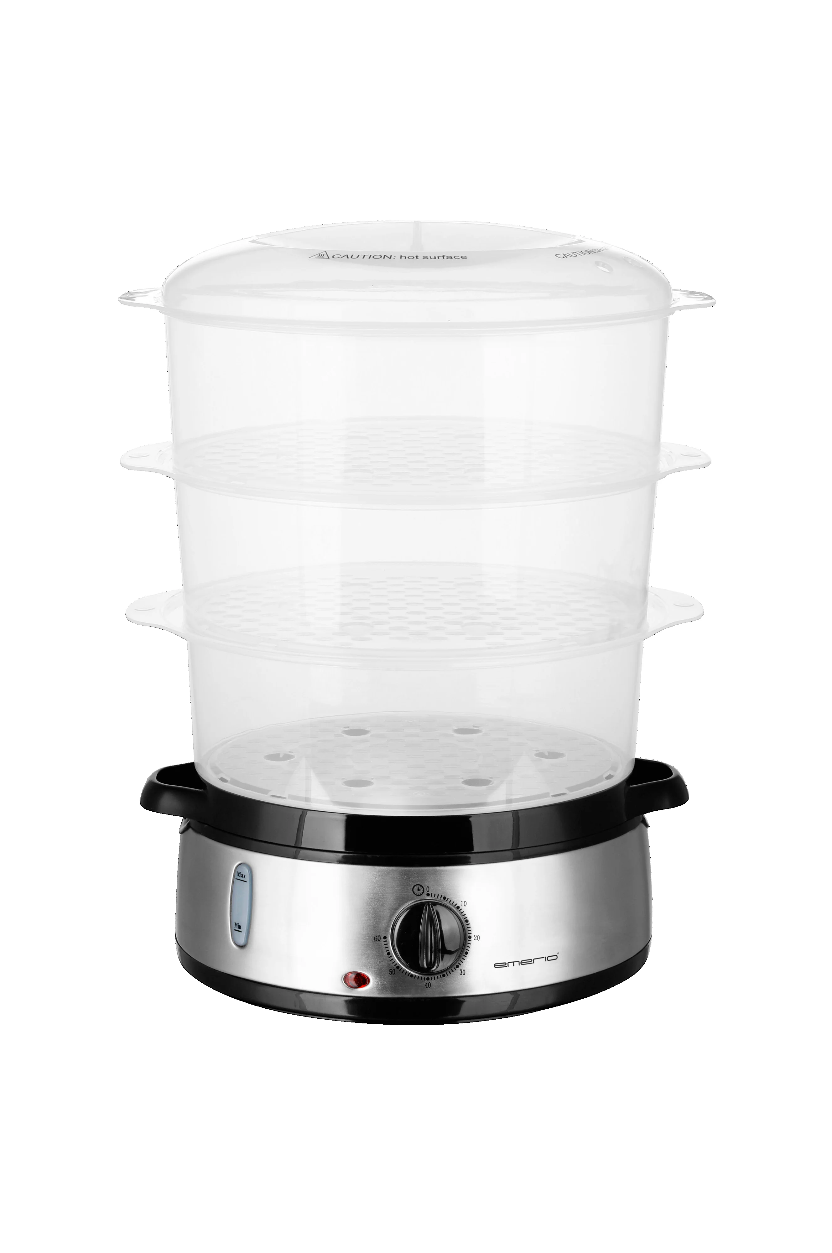 Пароварка электрическая Centek CT-1457 9л 800Вт, стальной корпус, таймер 60 мин, 3 контейнера