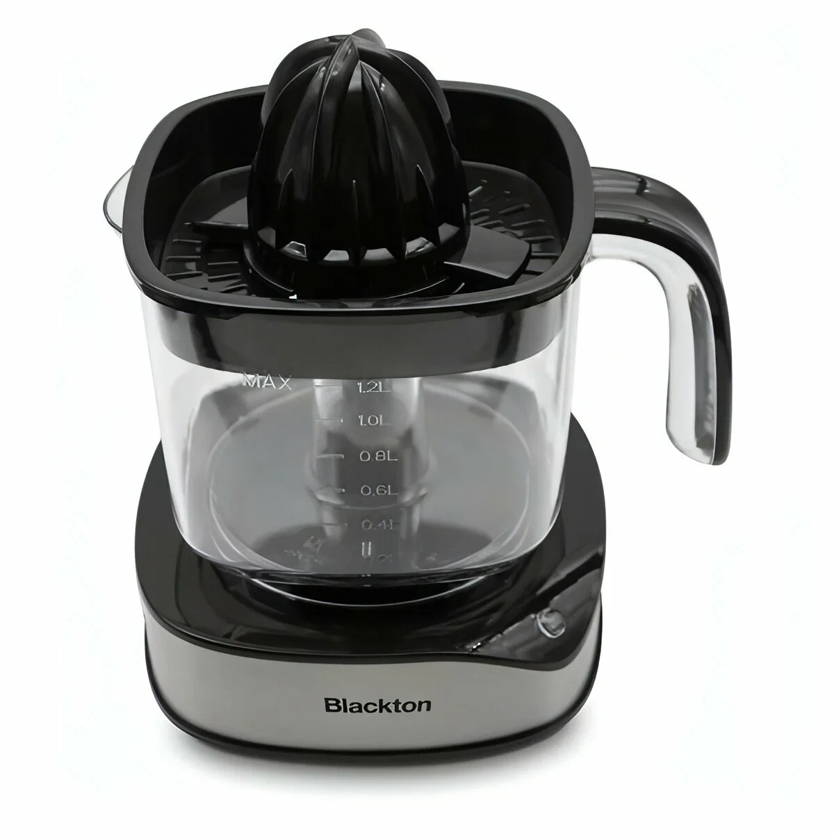 Соковыжималка Blackton Bt J1113 Black-Steel, Мощность 40 Вт, Объем кувшина 1.2 л, AC мотор, 2 сменные насадкию, Индикатор уровня сока, Прорезиненные н