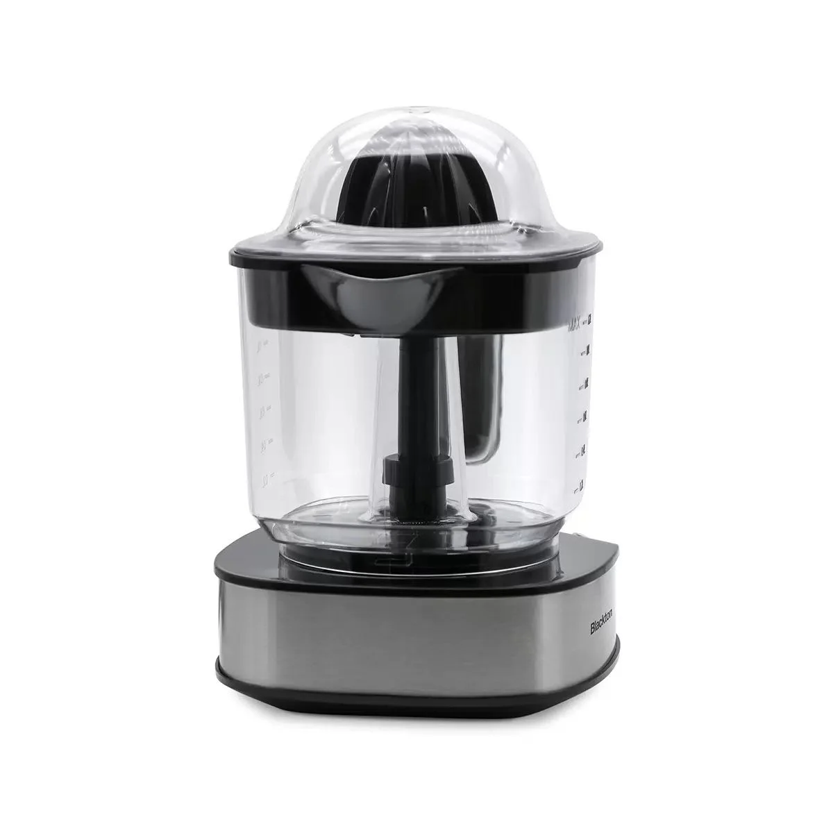 Соковыжималка Blackton Bt J1113 Black-Steel, Мощность 40 Вт, Объем кувшина 1.2 л, AC мотор, 2 сменные насадкию, Индикатор уровня сока, Прорезиненные н