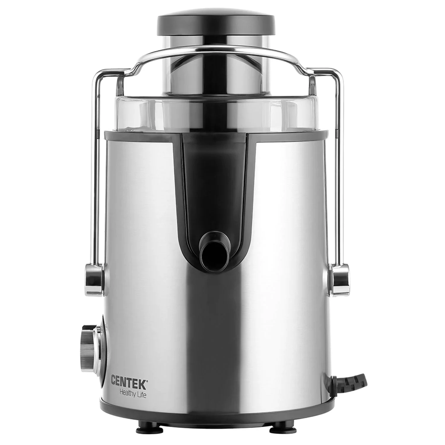 Соковыжималка Centek CT-1209 нержавеющая сталь/черный, 600 Вт