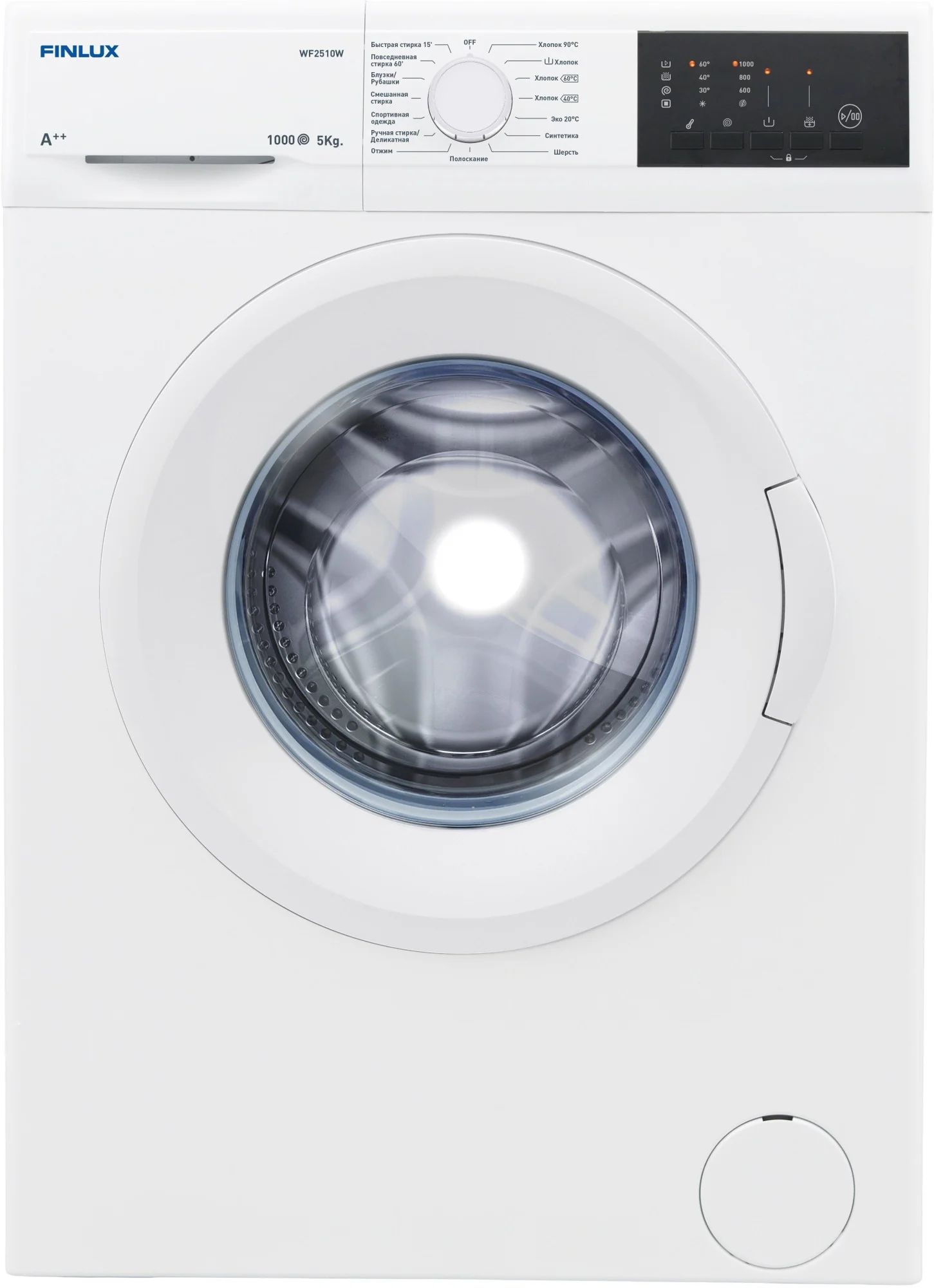Стиральная машина VESTEL Bojena WMB 6100 T1PRBL белая,6кг,1000об,черный люк,с дисп 59.7x84.5x41.6