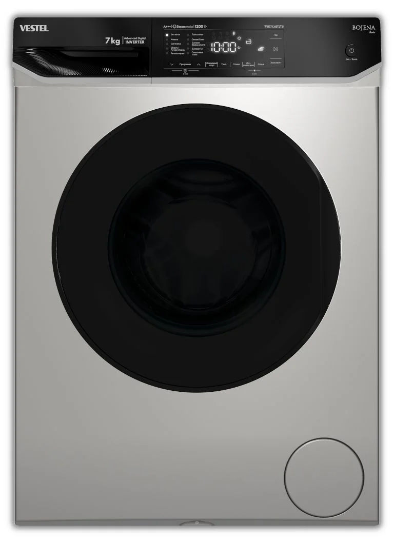 Стиральная машина VESTEL Bojena WMG 7120 ST2 TSI Новинка!серебристая,7кг,1200об,инверторная,спаром