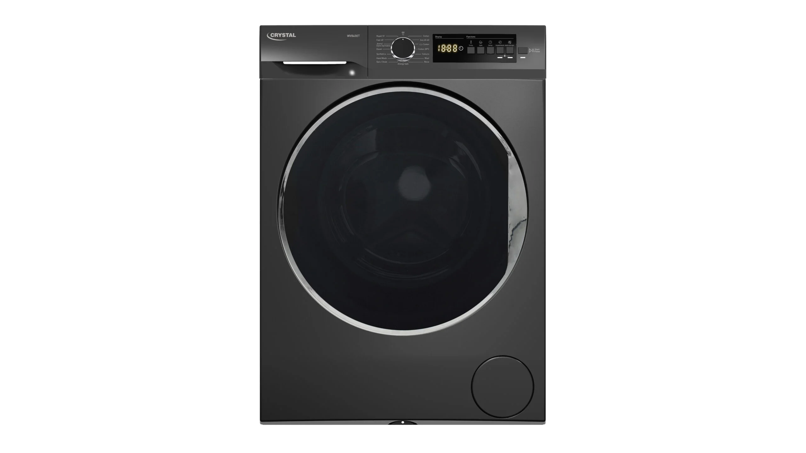 Стиральная машина VESTEL Bojena WMS 6100 T2G мрамор-беж,6кг,1000об,черный люк 597х416х845