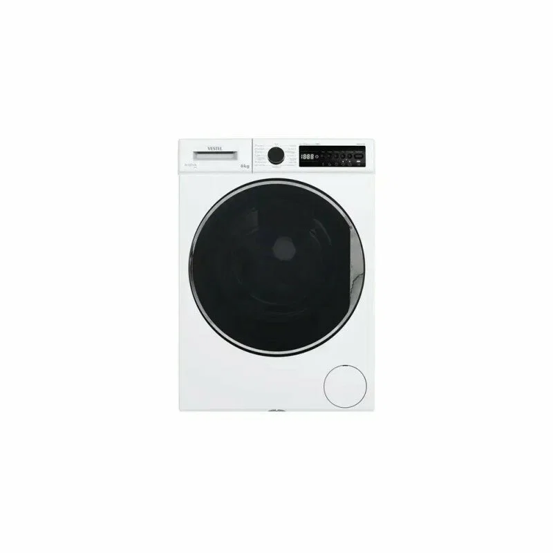 Стиральная машина VESTEL Bojena WMS 6100 T2G мрамор-беж,6кг,1000об,черный люк 597х416х845