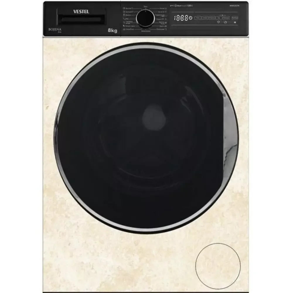 Стиральная машина VESTEL Bojena WMS 8120 T24 бежевый мрамор,8кг,1200об  	59.7 х 84.5 х 52.7