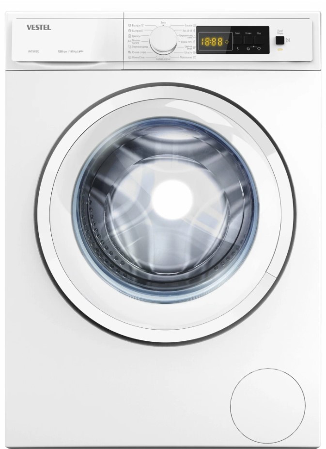 Стиральная машина VESTEL VMT1R1012 белый (пар) 10,5 кг, 1200 об/мин,59.70х58.20х84.50 см
