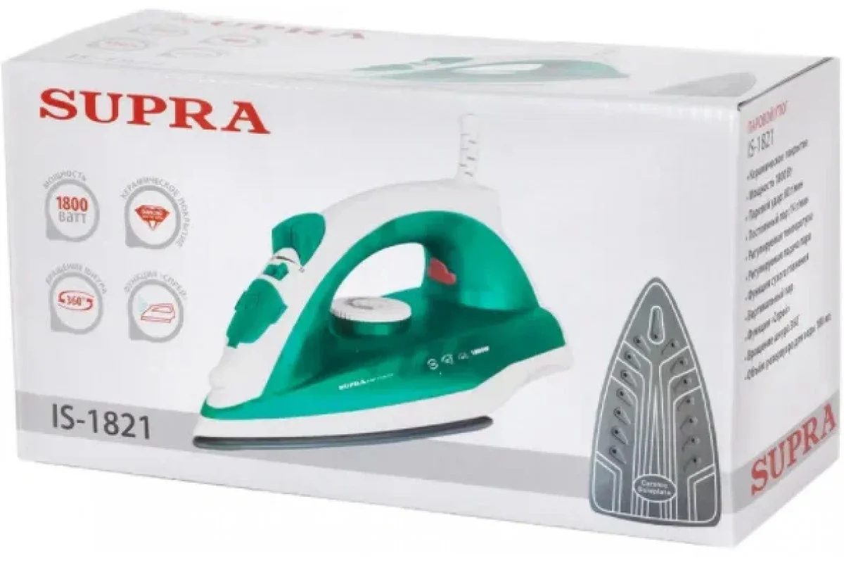 Утюг SUPRA IS-1821 1800Вт, керамика, удар 80г/мин