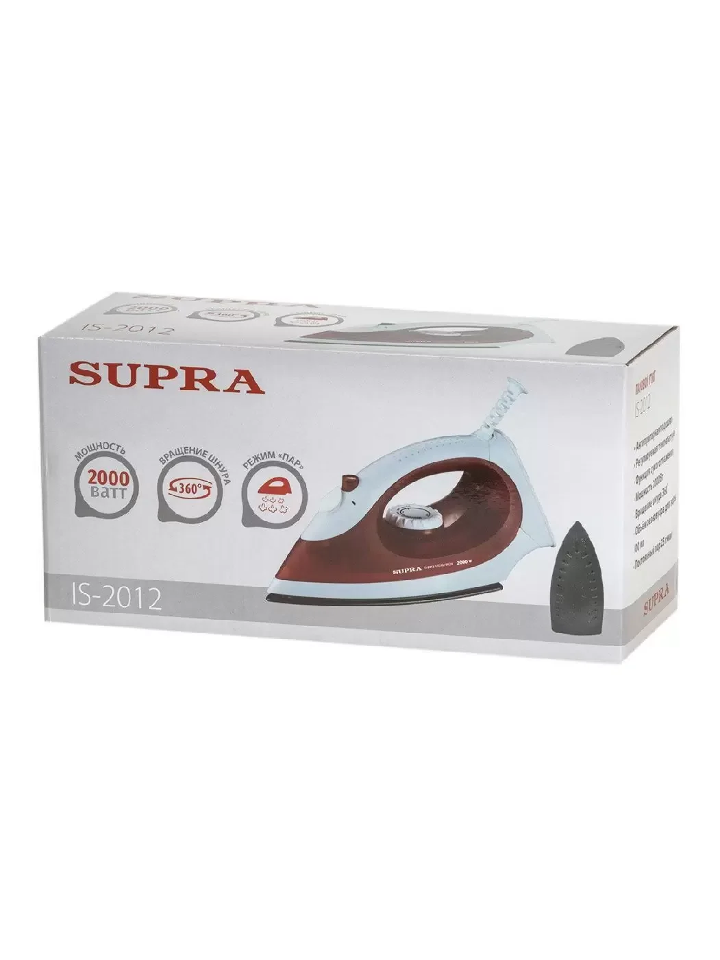 Утюг SUPRA IS-2012 2000 Вт, антипригарное. бак 100мл удар 25 г/мин