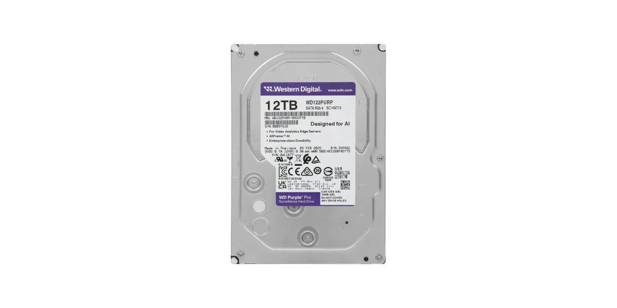 Жесткий диск WD SATA-III 12TB WD122PURP Surveillance Purple Pro (7200rpm) 256Mb 3.5"