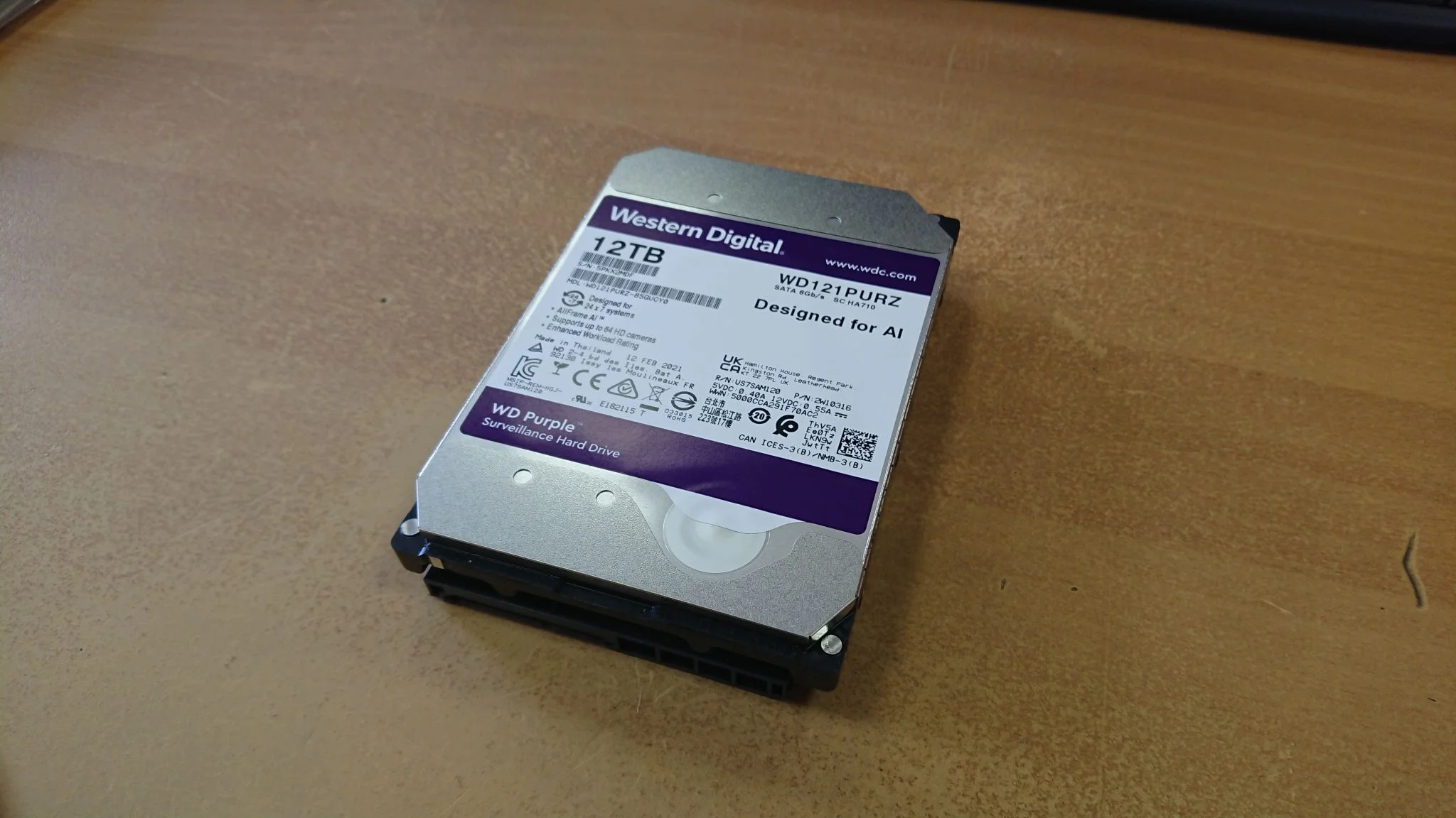 Жесткий диск WD SATA-III 12TB WD122PURP Surveillance Purple Pro (7200rpm) 256Mb 3.5"