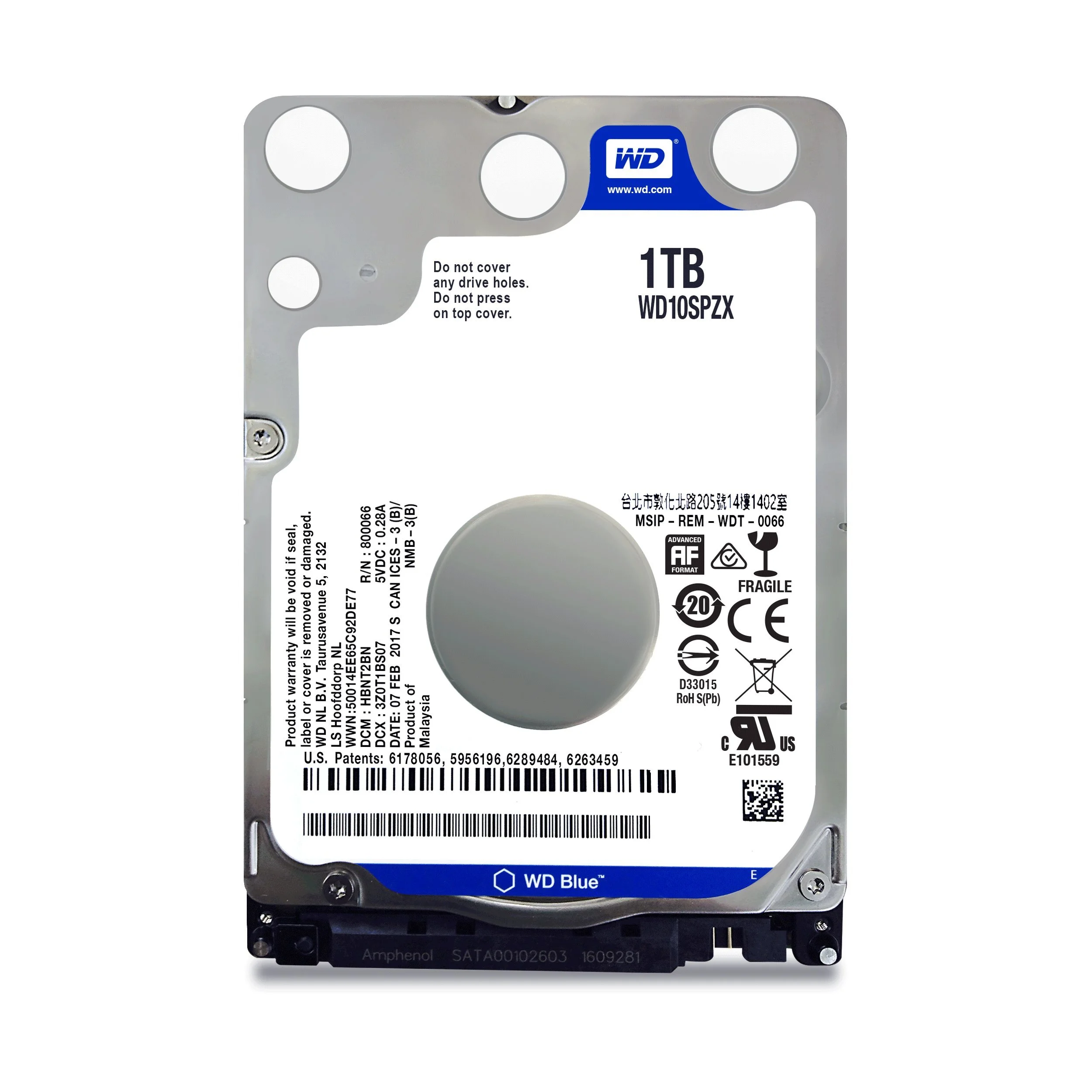 Жесткий диск WD SATA-III 1Tb WD10SPZX Notebook Blue (5400rpm) 128Mb 2.5"